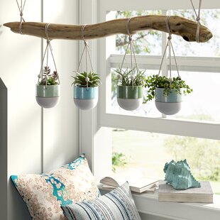 Kannon Matte Glaze Stoneware Hanging Planter Set Of 4