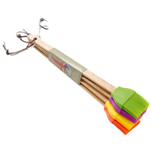 Cook's Corner Silicone and Wood Basting Brush (Set of 4)