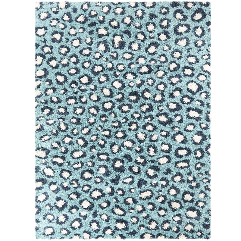 Ebern Designs Serop Animal Print Dark Blue Area Rug | Wayfair