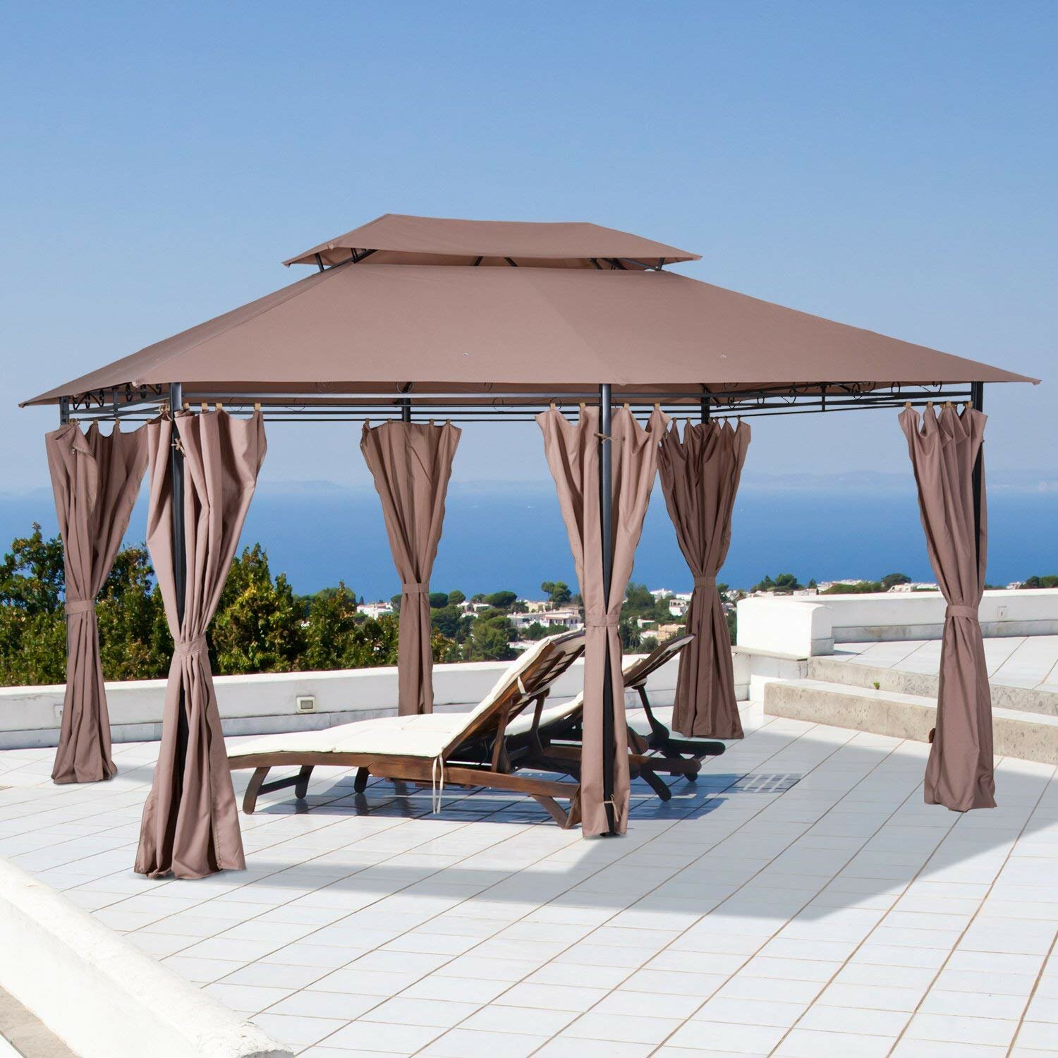 Outsunny 13 Ft W X 10 Ft D Steel Patio Gazebo Canopy Reviews