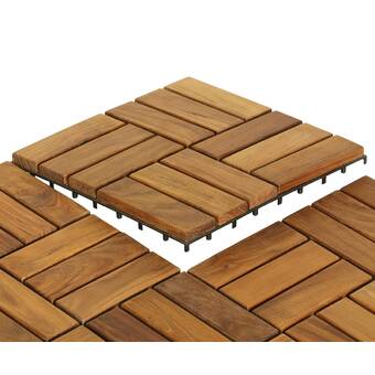 Nordicstyle Square 11 8 X 11 8 Teak Wood Interlocking Deck Tile