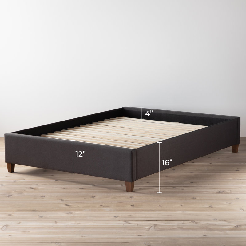 Winston Porter Hateya Upholstered Low Profile Platform Bed Base