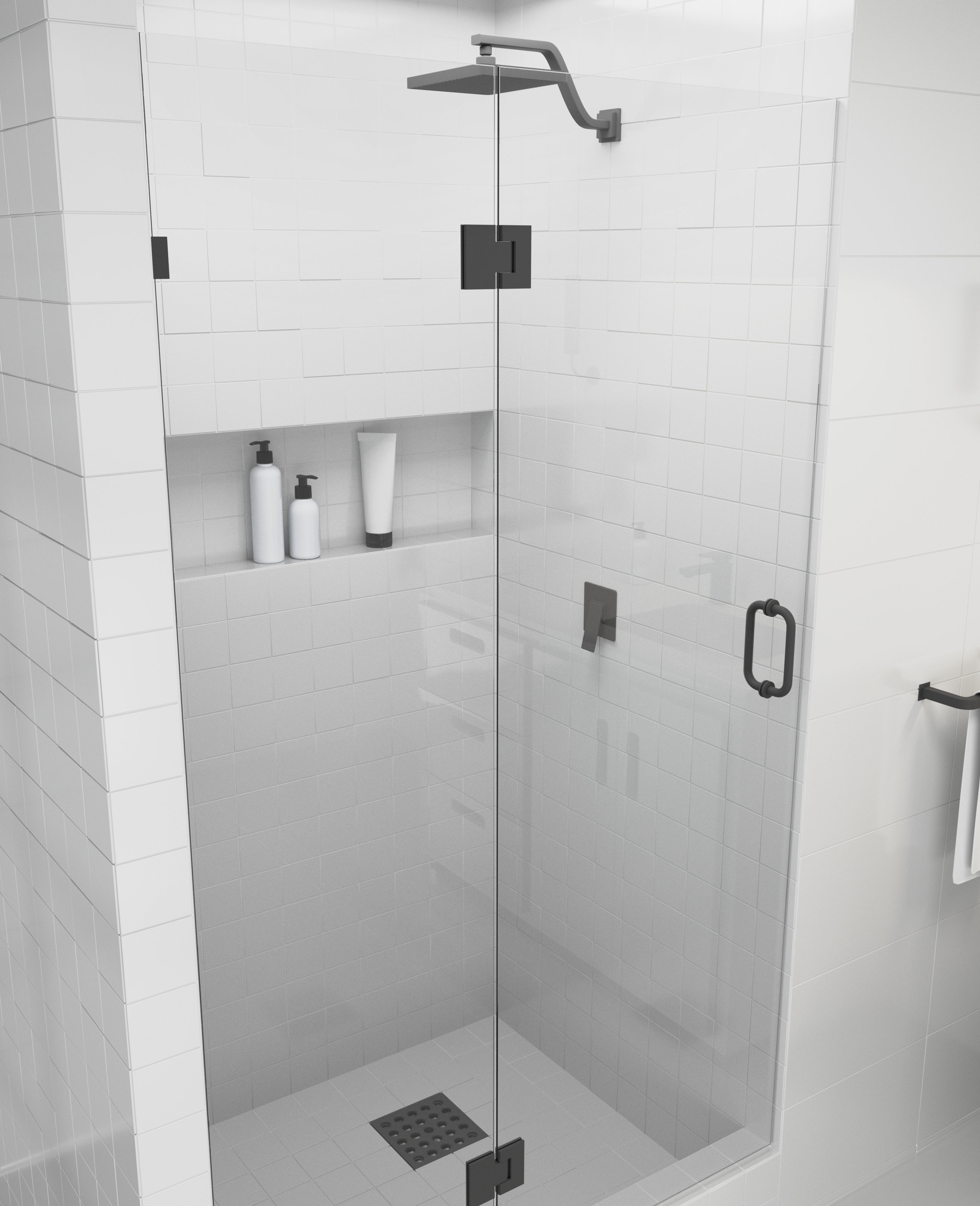 Glass Warehouse 35 25 W X 78 H Hinged Frameless Shower Door