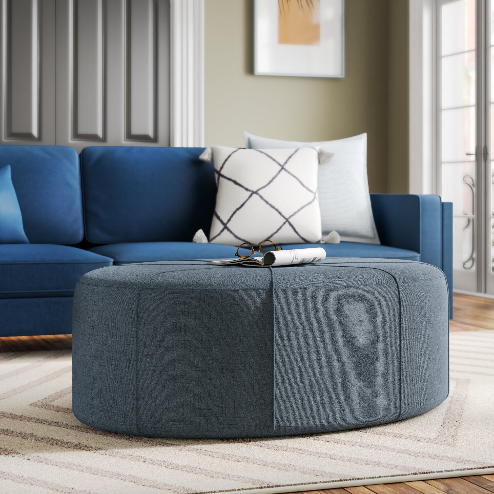 Fallon Oval Tufted Cocktail Ottoman