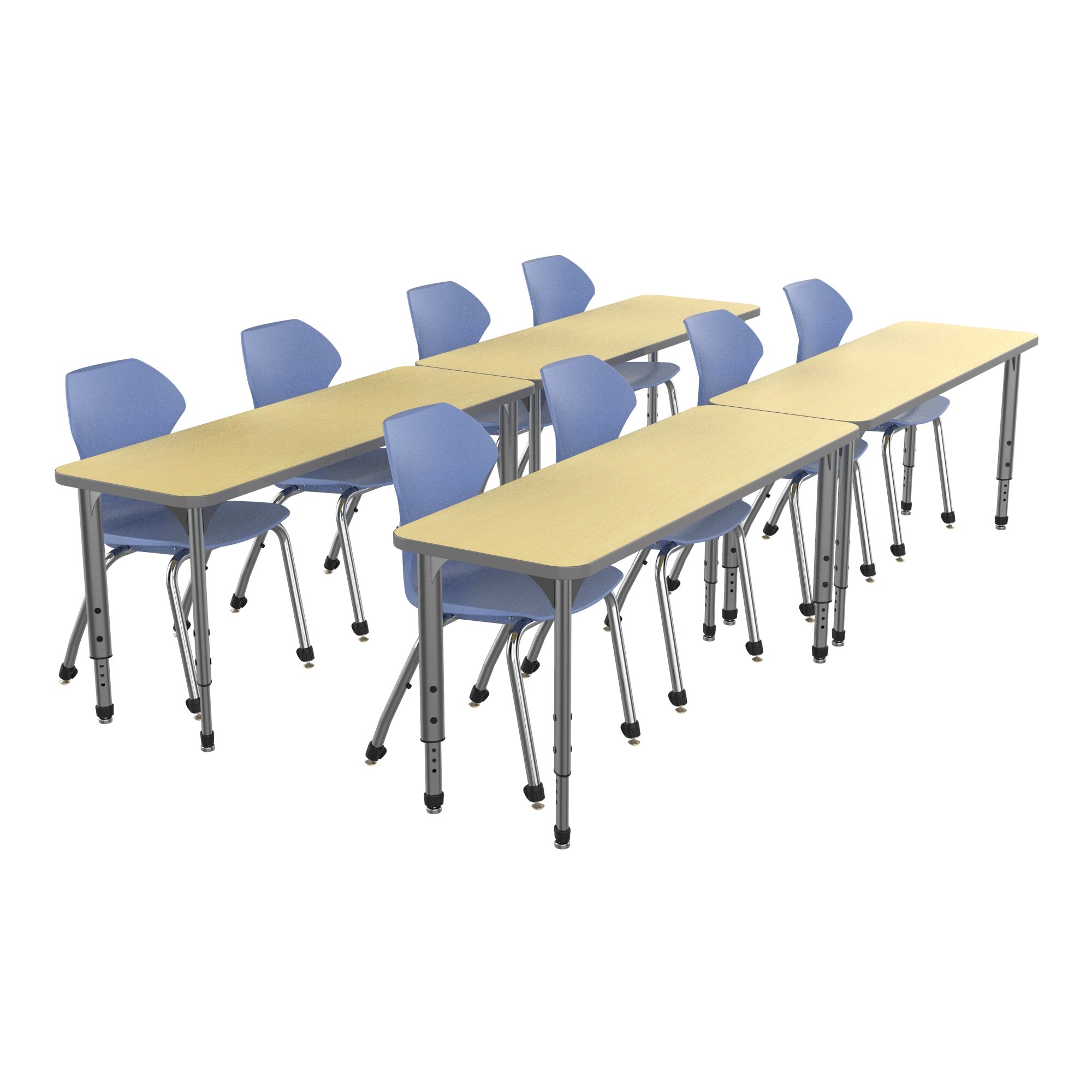 Marco Group Classroom Set 4 Multi Student Desks 8 Chairs Wayfair
