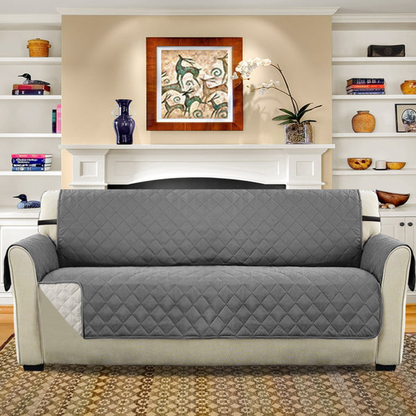 Diamond T-Cushion Sofa Slipcover By Winston Porter