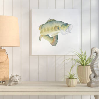 Breakwater Bay Gone Fishin Large Mouth Framed Watercolor