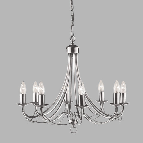 Searchlight Lighting 8 Light Chandelier Satin Silver Finish, E14