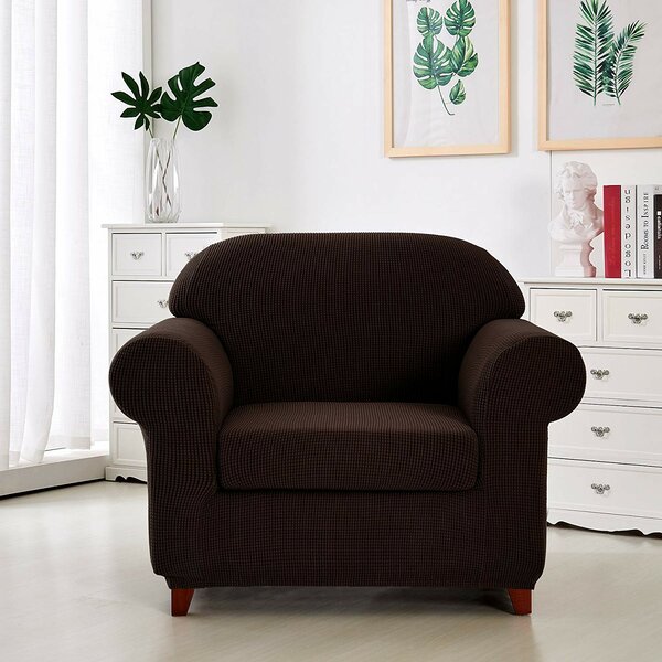 Jacquard Box Cushion Armchair Slipcover By Red Barrel Studio