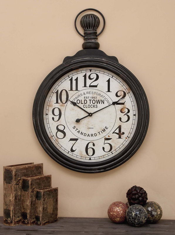 Cole & Grey Wood Wall Clock & Reviews Wayfair