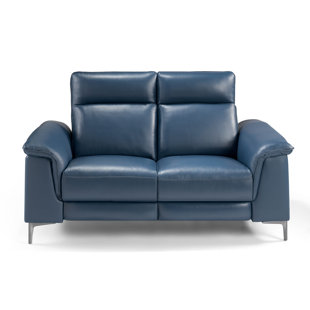 genuine leather upholstered 2 seater reclining sofa ... EYSOKRPX