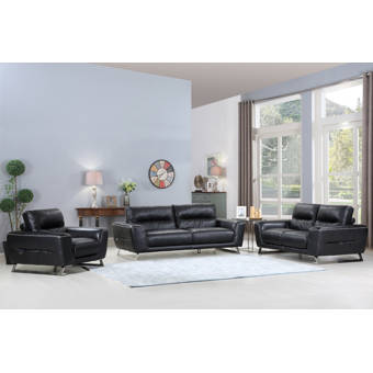 Darby Home Co Drexler 2 Piece Leather Living Room Set Wayfair