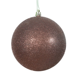Gliter Christmas Ball Ornament with Cap (Set of 6)