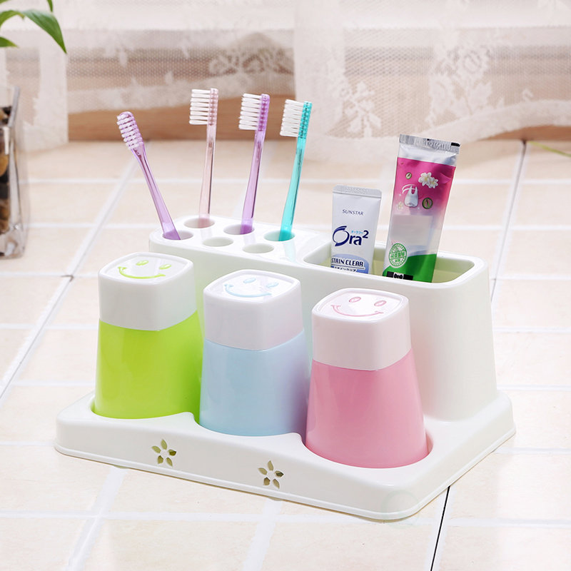 Holds Electric Toothbrushes White Creative And Useful Bathroom Vanity Countertop Acrylic Toothpaste Toothbrush Holder Stand With Cup Dental Center Home Toothbrush Holders