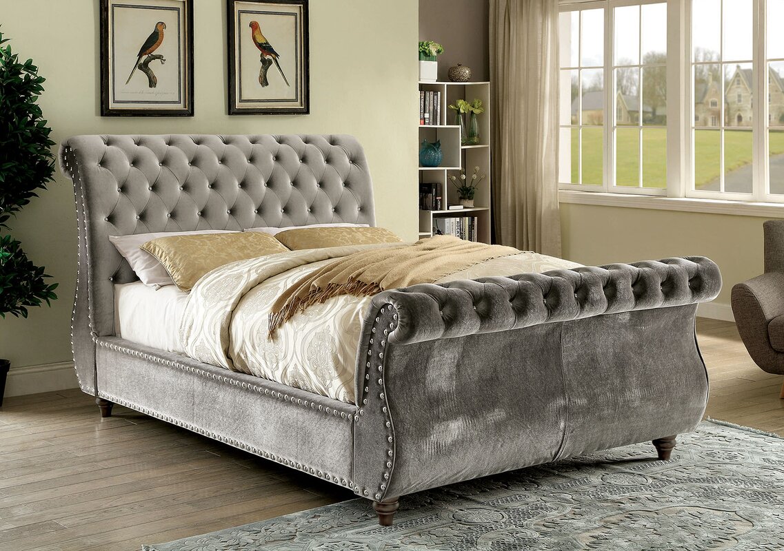 A&J Homes Studio Noella Upholstered Sleigh Bed & Reviews | Wayfair