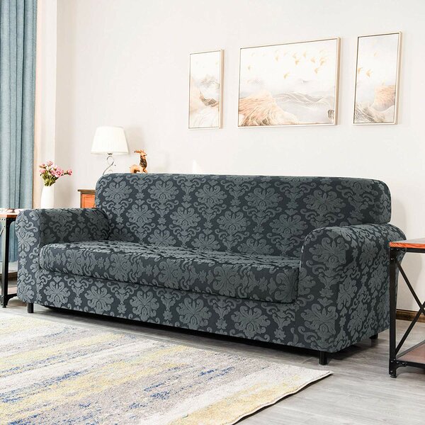Elegant Box Cushion Sofa Slipcover By Winston Porter