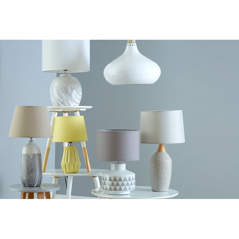 grey and yellow table lamp