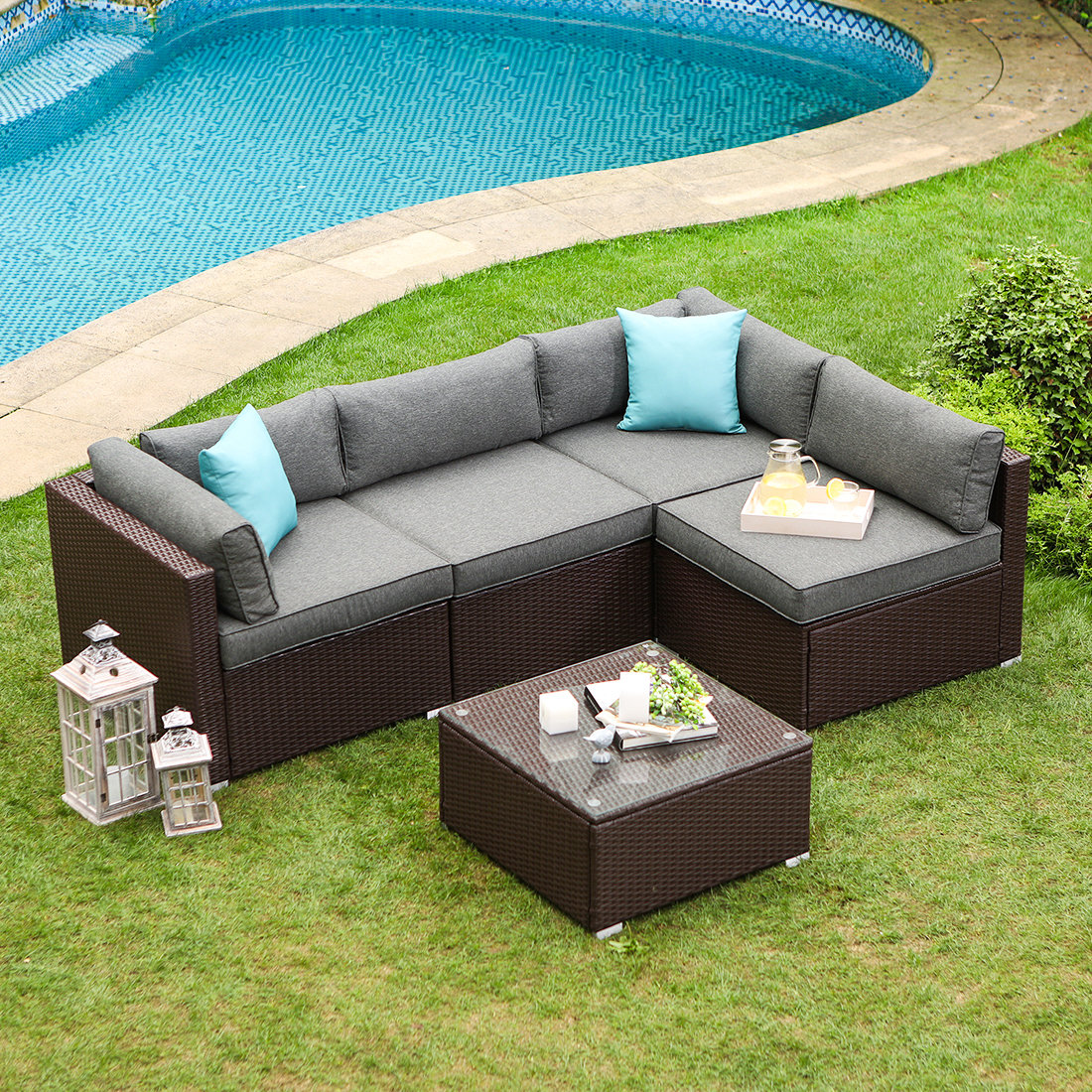 dark grey outdoor cushions
