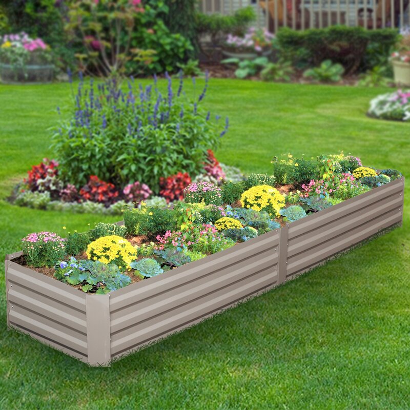 Arlmont & Co. Madelyn Metal Raised Garden Bed | Wayfair