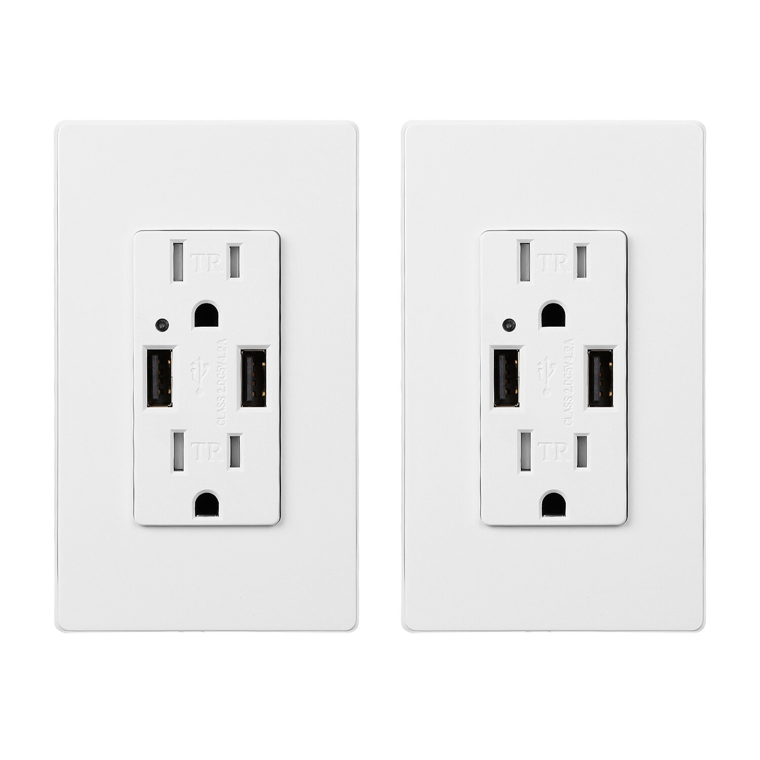 USB Outlet 4.2 Amps Fast charge 15 Amps Receptacle With Wall Plate