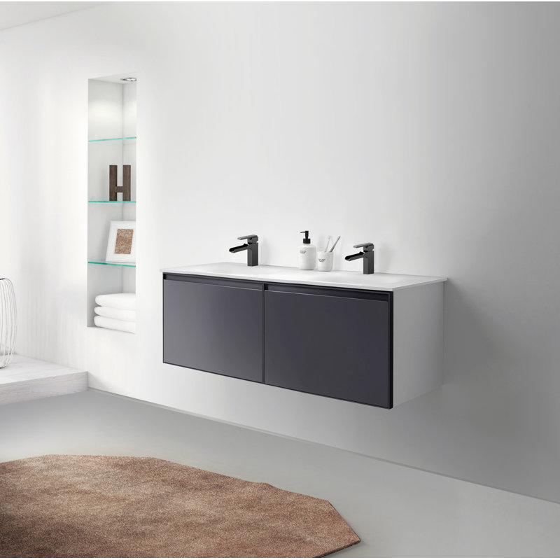 Wrought Studio Zayden 48" WallMounted Double Bathroom Vanity Set Wayfair
