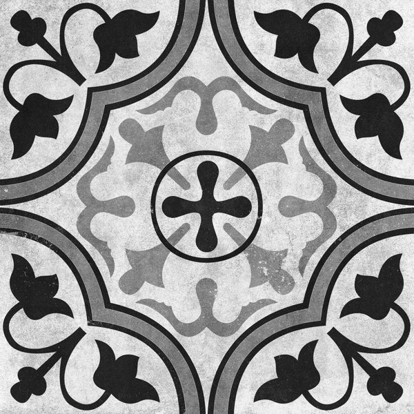 Cementine 16 x 16 Ceramic Field Tile in Contrast Foglie by Interceramic