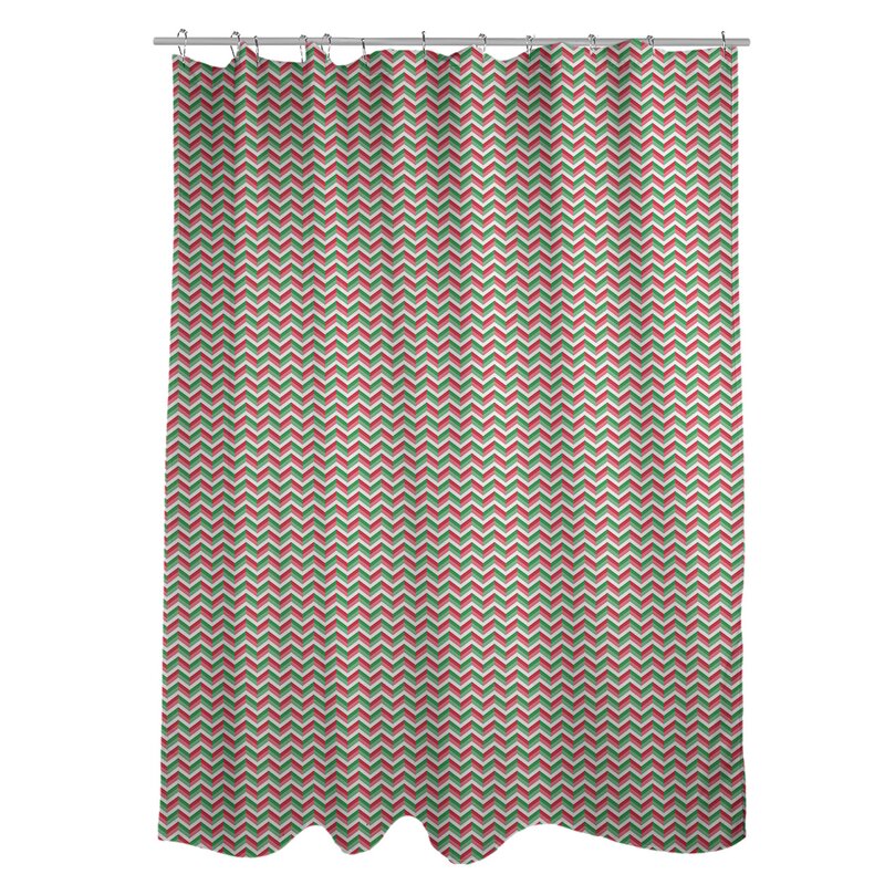 brown chevron shower curtain