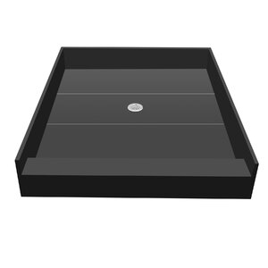 Single Threshold Shower Base with Drain Plate