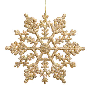 Glitter Snowflake Christmas Shaped Ornament (Set of 24)