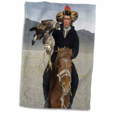 Kazakh Eagle Hunter Alison Wright Hand Towel Symple Stuff