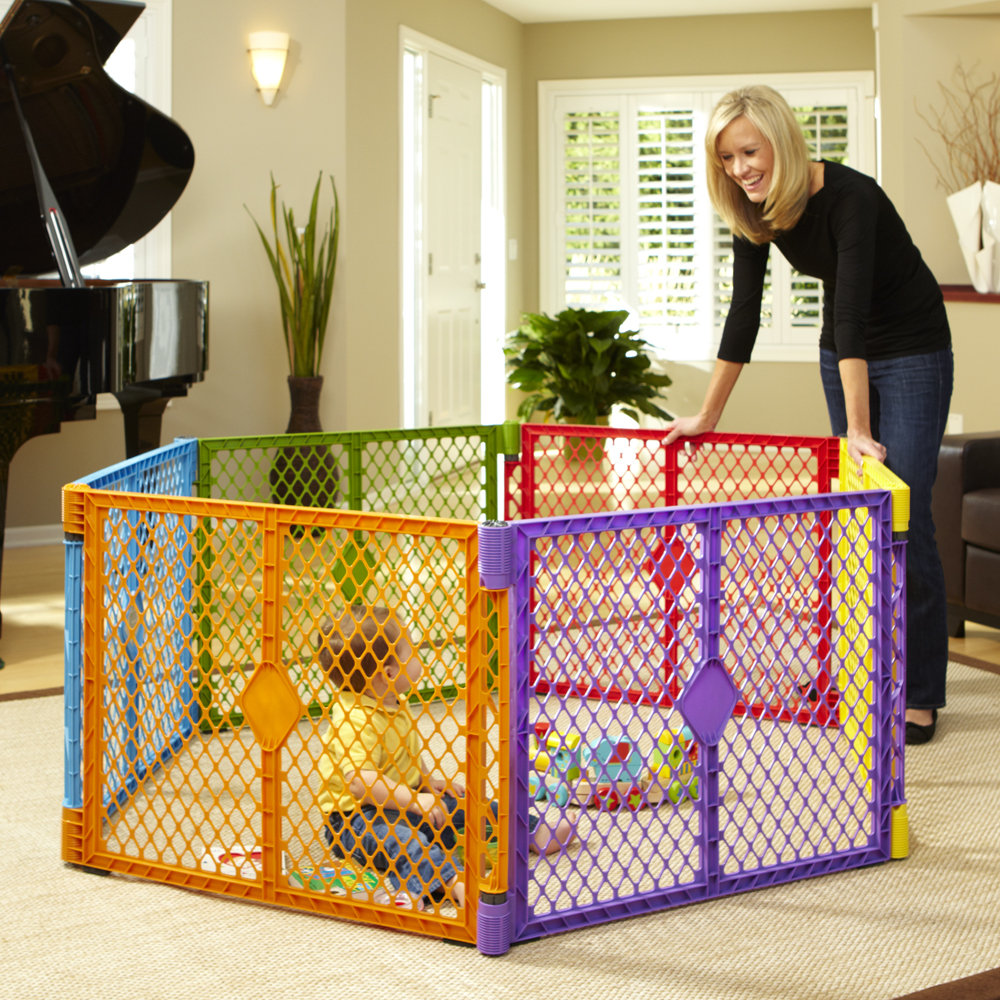 toddleroo by north states superyard ultimate 6 panel freestanding gate