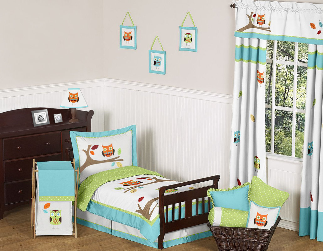 Sweet Jojo Designs Hooty Toddler Bed Skirt & Reviews Wayfair