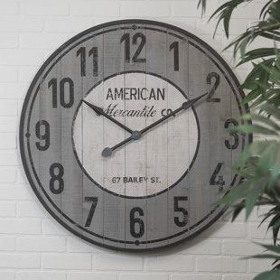 Review Oversized Farmhouse Wooden 36 Wall Clock by American Mercantile