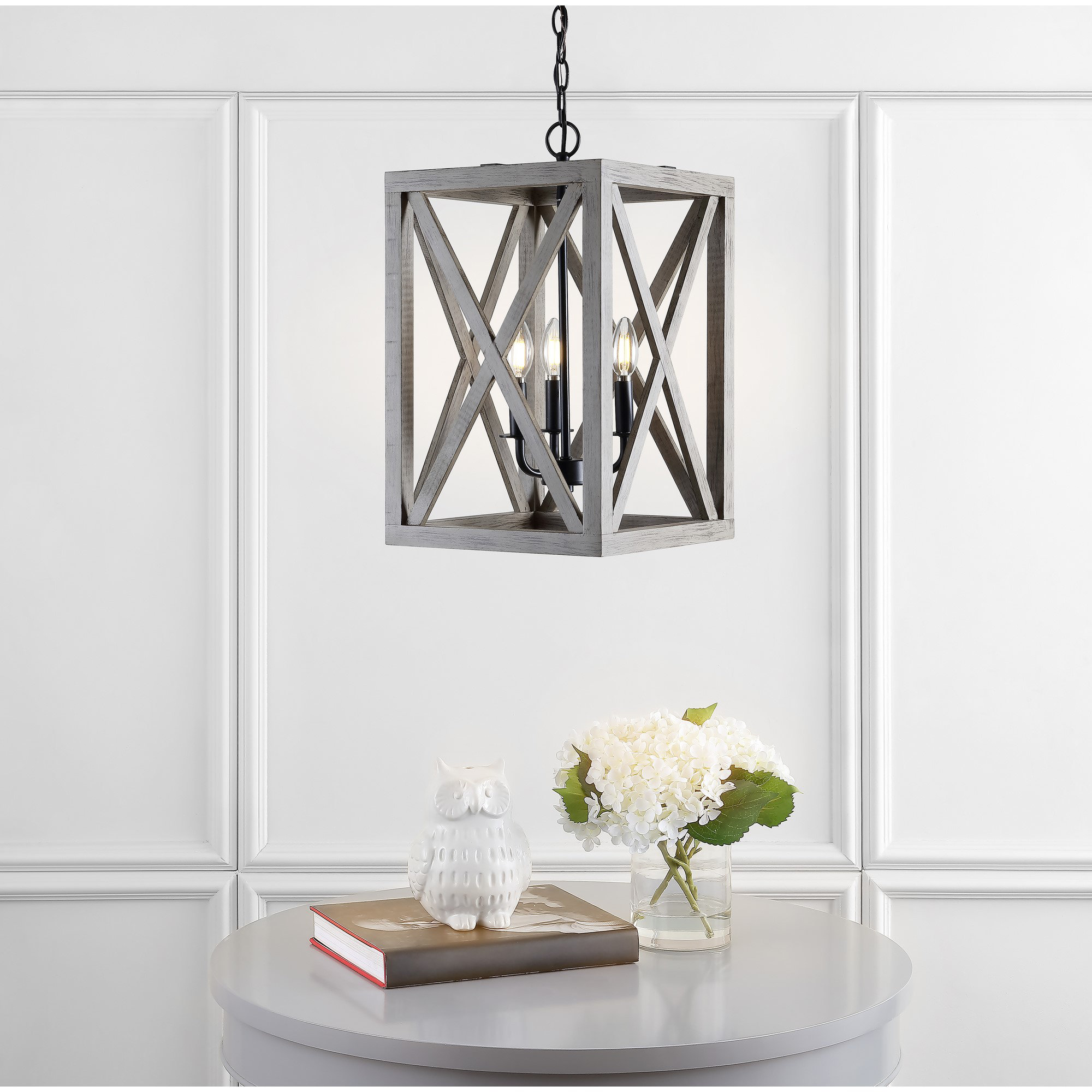 Gracie Oaks Zhu 3 Light Lantern Rectangle Pendant Reviews Wayfair