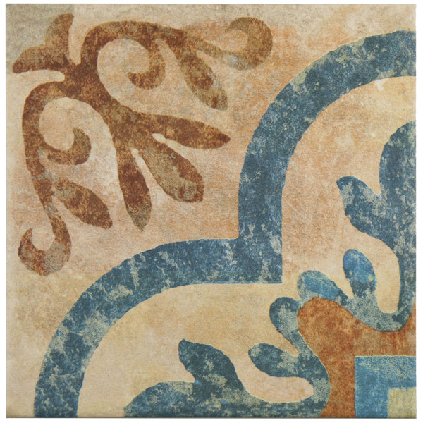 Lincoln 8.75 x 8.75 Porcelain Field Tile in Brown/Blue by EliteTile