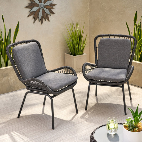 Bungalow Rose Cofer Outdoor Wicker Club Patio Chair with ...