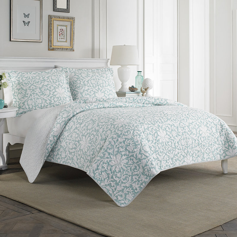 Laura Ashley Mia 100 Cotton Reversible Quilt Set By Mia 100 Cotton Reversible Quilt Set By Laura Ashley Home