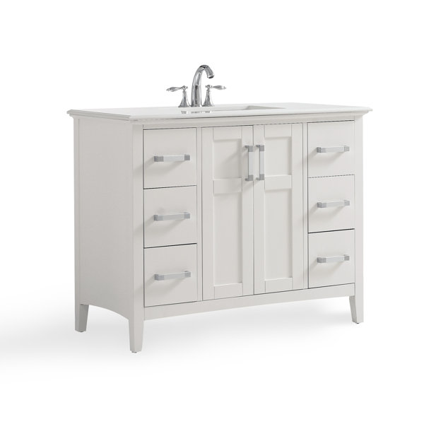 Winston 43 Single Bathroom Vanity with Quartz Marble Top by Simpli Home