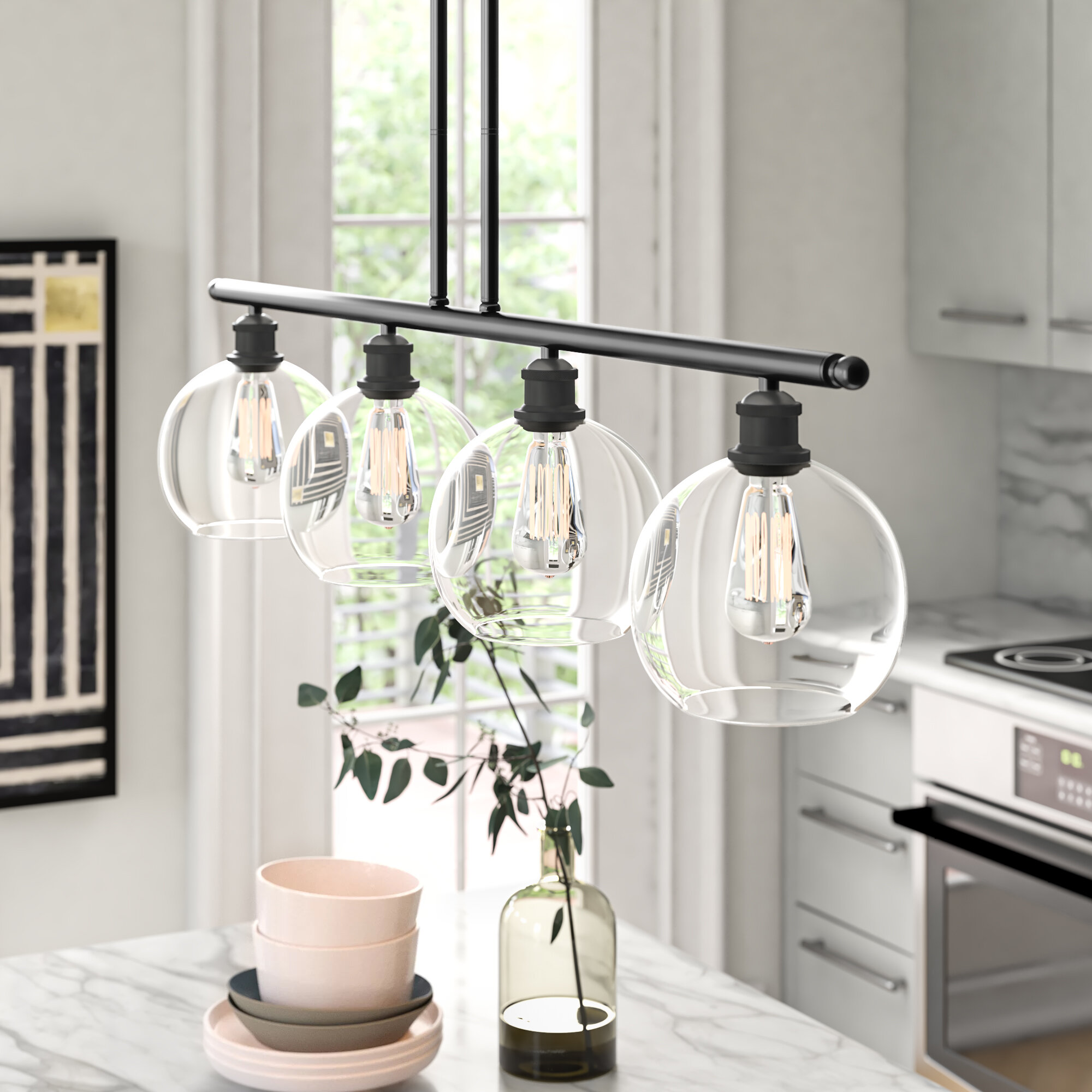 4 light kitchen island pendant