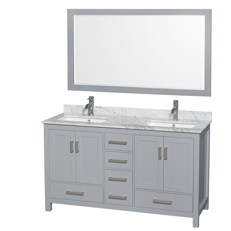Wyndham Collection Sheffield 60" Double Bathroom Vanity ...