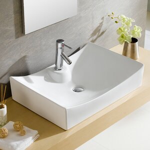Modern Ceramic Rectangular Vessel Bathroom Sink