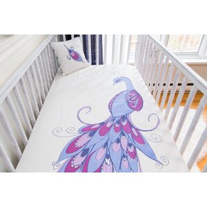 Peacock Organic Fitted Crib Sheet