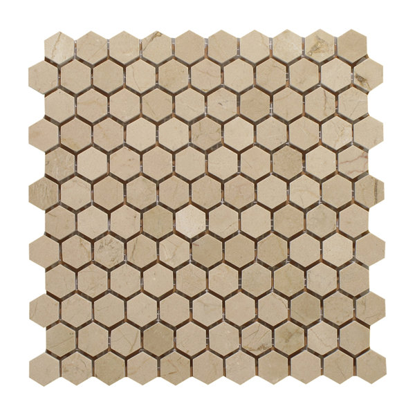 Crema Marfil 1 Honey Comb Polished Mosaic Tile by Seven Seas