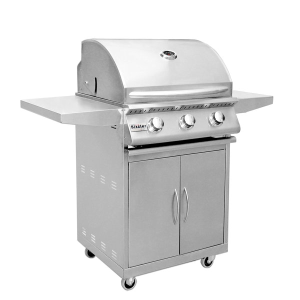 Sizzler 3-Burner Propane Gas Grill with Side Shelves by Summerset Professional Grills