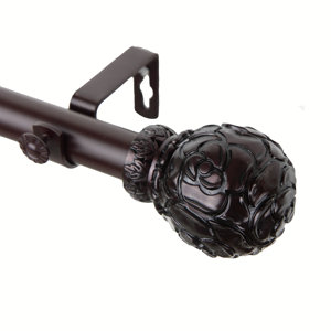 Rosy Single Curtain Rod and Hardware Set