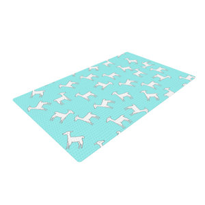 Monika Strigel Baby Llama Multi Blue/White Area Rug