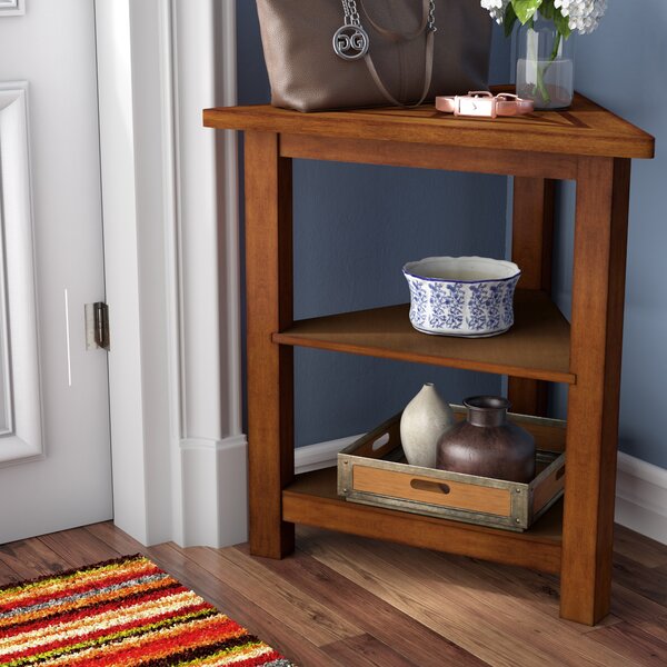 Heartwood Triangle End Table With Storage By Red Barrel Studio