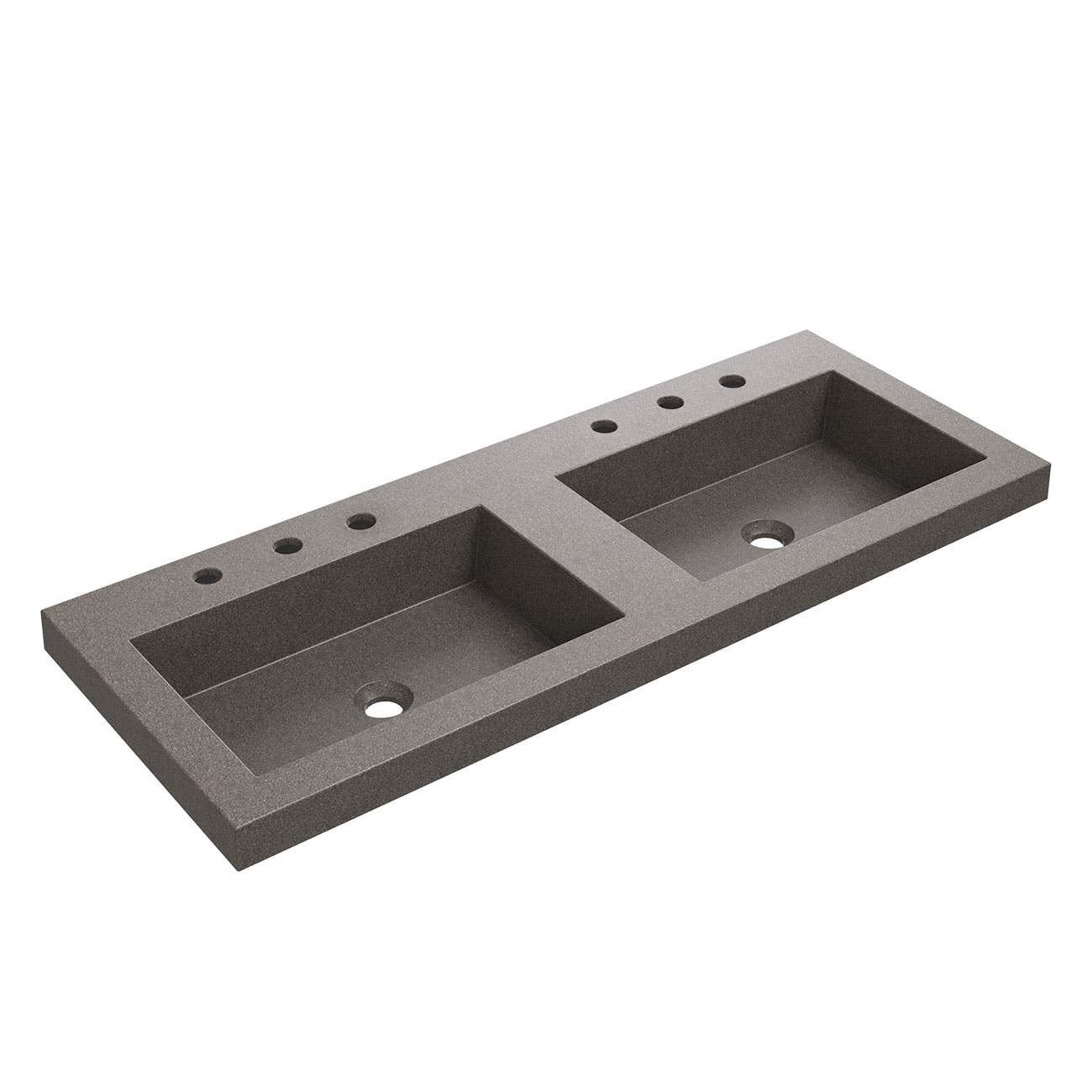 Chevington Portland Collection Concrete 47 Inch SemiRecessed Double