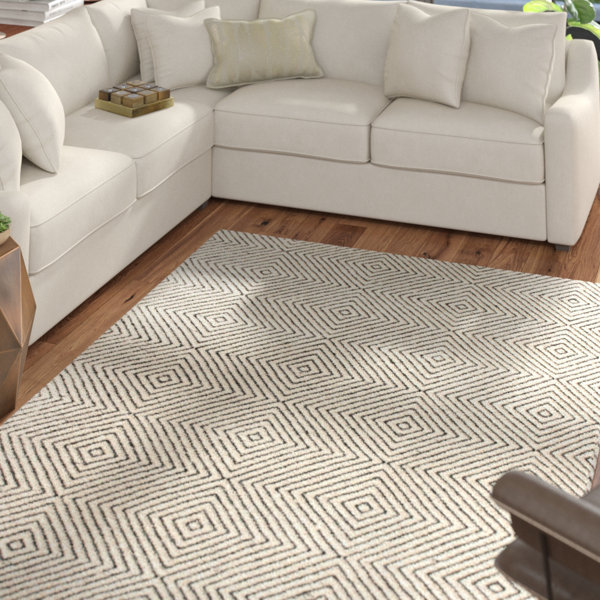 Marcelo Hand Woven Ivory Area Rug by Mercury Row