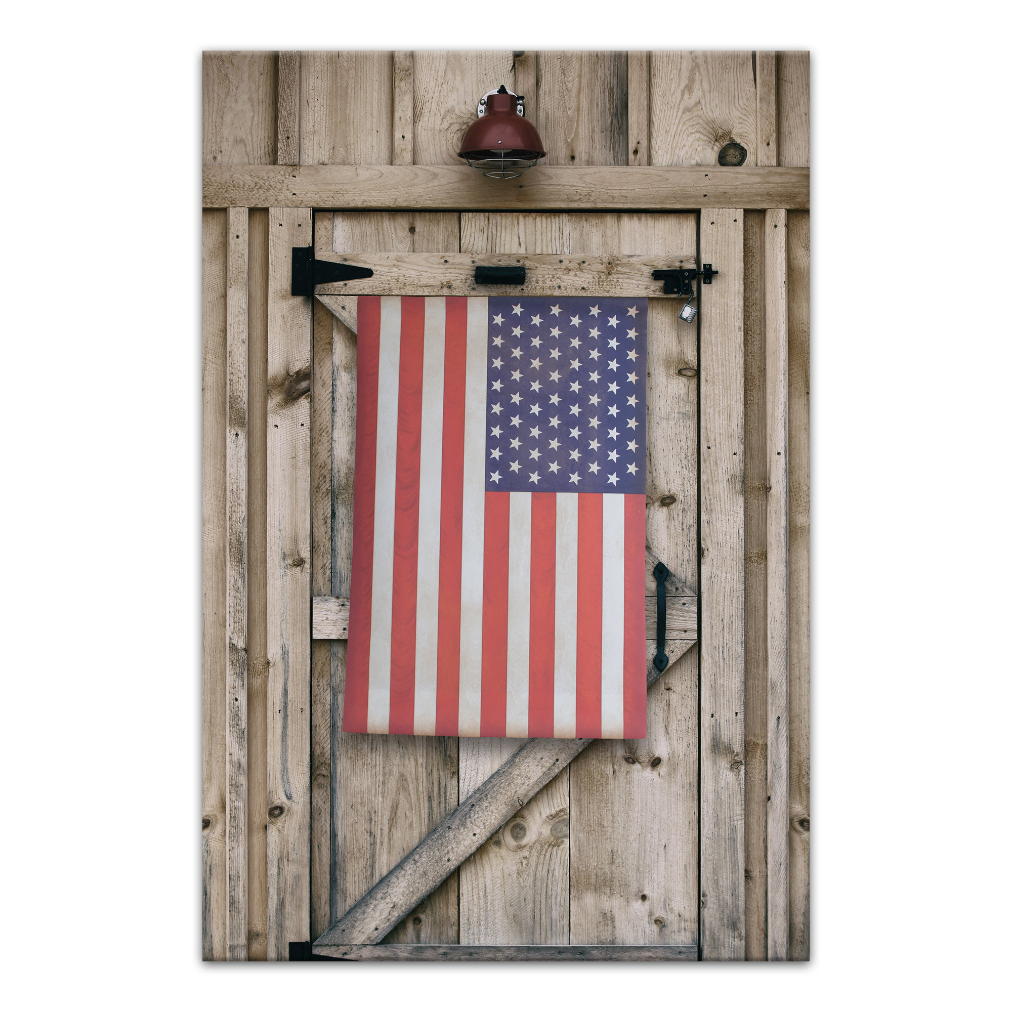 August Grove American Flag Barn Door Photographic Print On